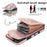 For iPhone 17 Case RFID Blocking Card Bag Leather + TPU Crossbody Phone Cover with Ring Kickstand - Rose Gold - 5