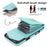 For iPhone 17 Pro Max Case RFID Blocking Card Bag Leather + TPU Crossbody Phone Cover with Ring Kickstand - Mint Green - 5
