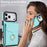 For iPhone 17 Pro Case RFID Blocking Card Bag Leather + TPU Crossbody Phone Cover with Ring Kickstand - Mint Green - 6