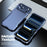 LUPHIE For iPhone 17 Pro Max Case Metal Bumper Frame Shockproof Phone Cover - Dark Blue - 3