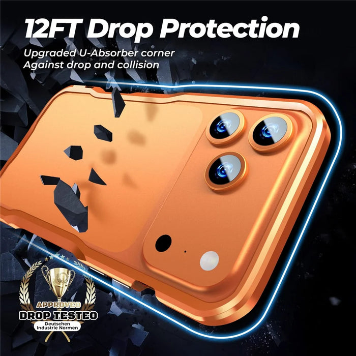 LUPHIE For iPhone 17 Pro Max Case Metal Bumper Frame Shockproof Phone Cover - Dark Blue - 4