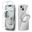 ABEEL Q-LUCK For iPhone 13 Magnetic Case Rotating Kickstand Shockproof TPU + PC Phone Back Cover - Silver - 1