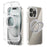 ABEEL Q-LUCK For iPhone 15 Pro Max Magnetic Case Rotating Kickstand Shockproof TPU + PC Phone Back Cover - Silver - 1