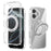 ABEEL Q-LUCK For iPhone 16 Magnetic Case Rotating Kickstand Shockproof TPU + PC Phone Back Cover - Silver - 1