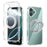 ABEEL Q-LUCK For iPhone 16 Plus Magnetic Case Rotating Kickstand Shockproof TPU + PC Phone Back Cover - Silver - 1