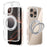 ABEEL Q-LUCK For iPhone 16 Pro Magnetic Case Rotating Kickstand Shockproof TPU + PC Phone Back Cover - Silver - 1
