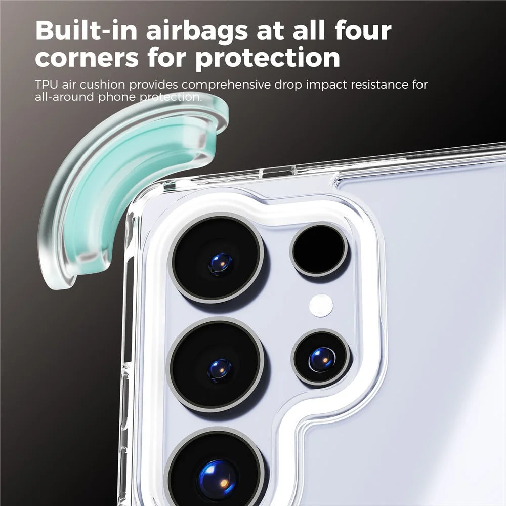 ABEEL Q-LUCK For Samsung Galaxy S25 Ultra Magnetic Case Rotating Kickstand Shockproof TPU + PC Phone Back Cover - Silver - 7