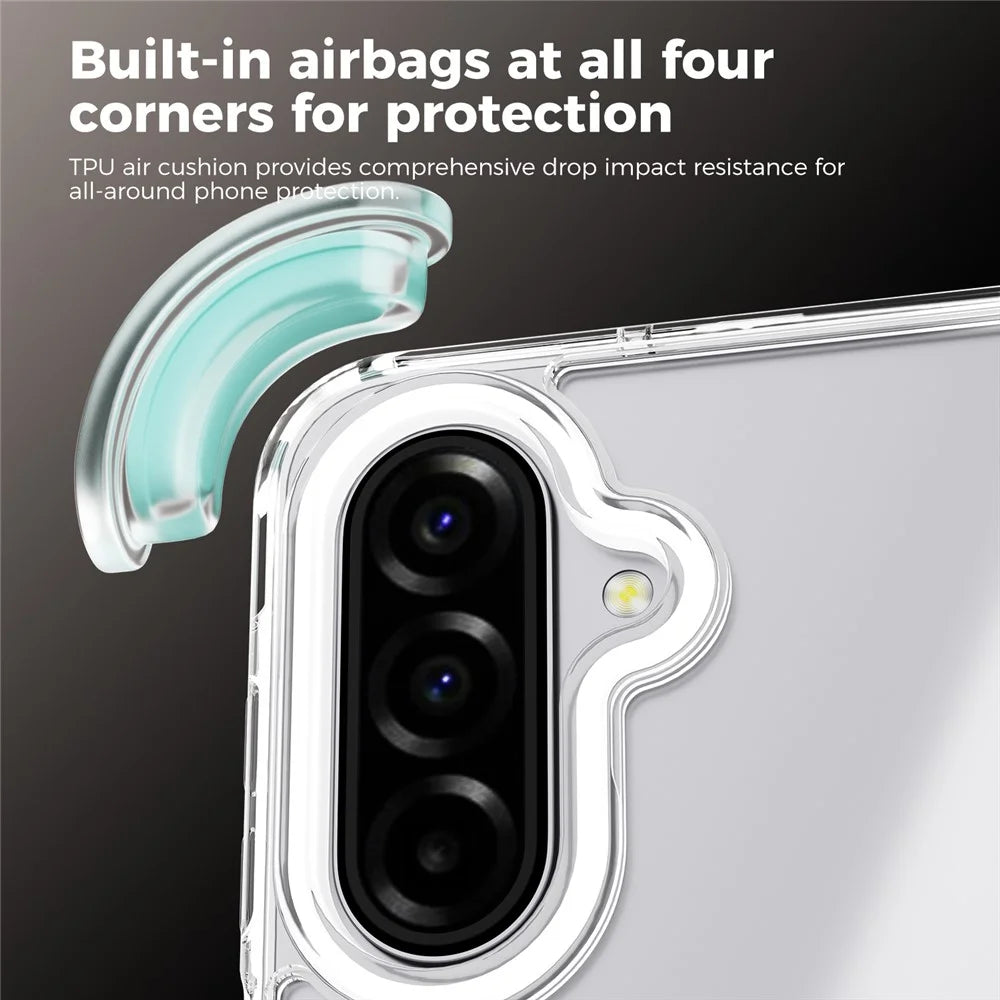 ABEEL Q-LUCK For Samsung Galaxy A18 5G / A18 4G / A17 5G / A17 4G Magnetic Case Rotating Kickstand Shockproof TPU + PC Phone Back Cover - Silver - 7