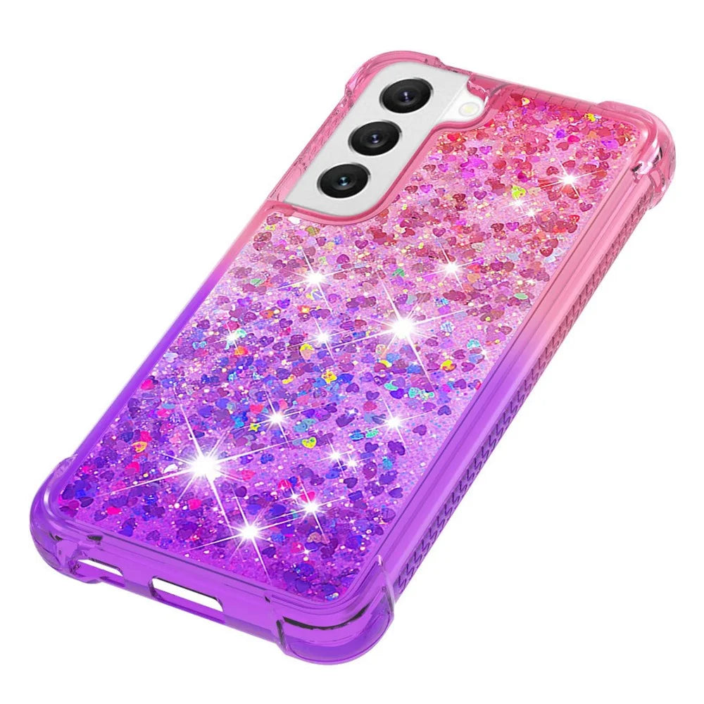For Samsung Galaxy S23+ TPU Case Gradient Quicksand Phone Back Cover - Pink / Purple - 5