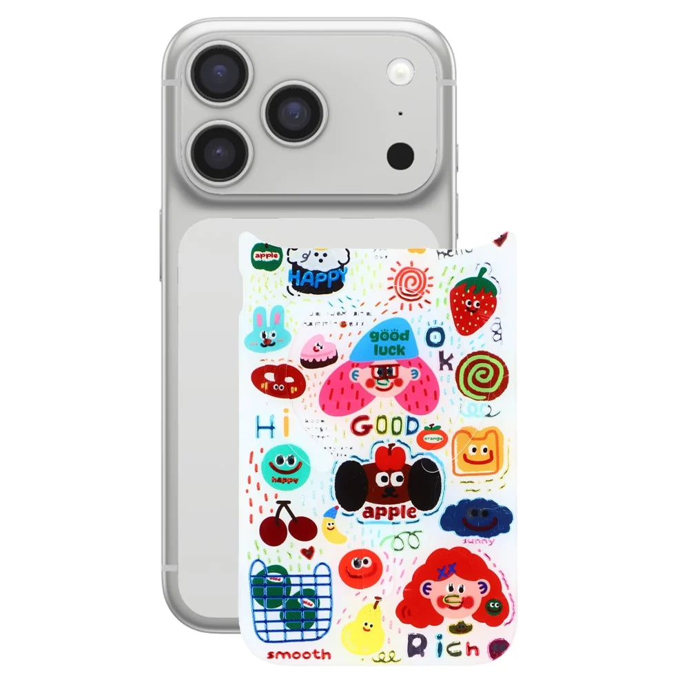 For iPhone 17 Pro Max Magnetic Back Plates Pattern Printed Quick Change Backplate (Backplate Only) - Cartoon Elements - 1