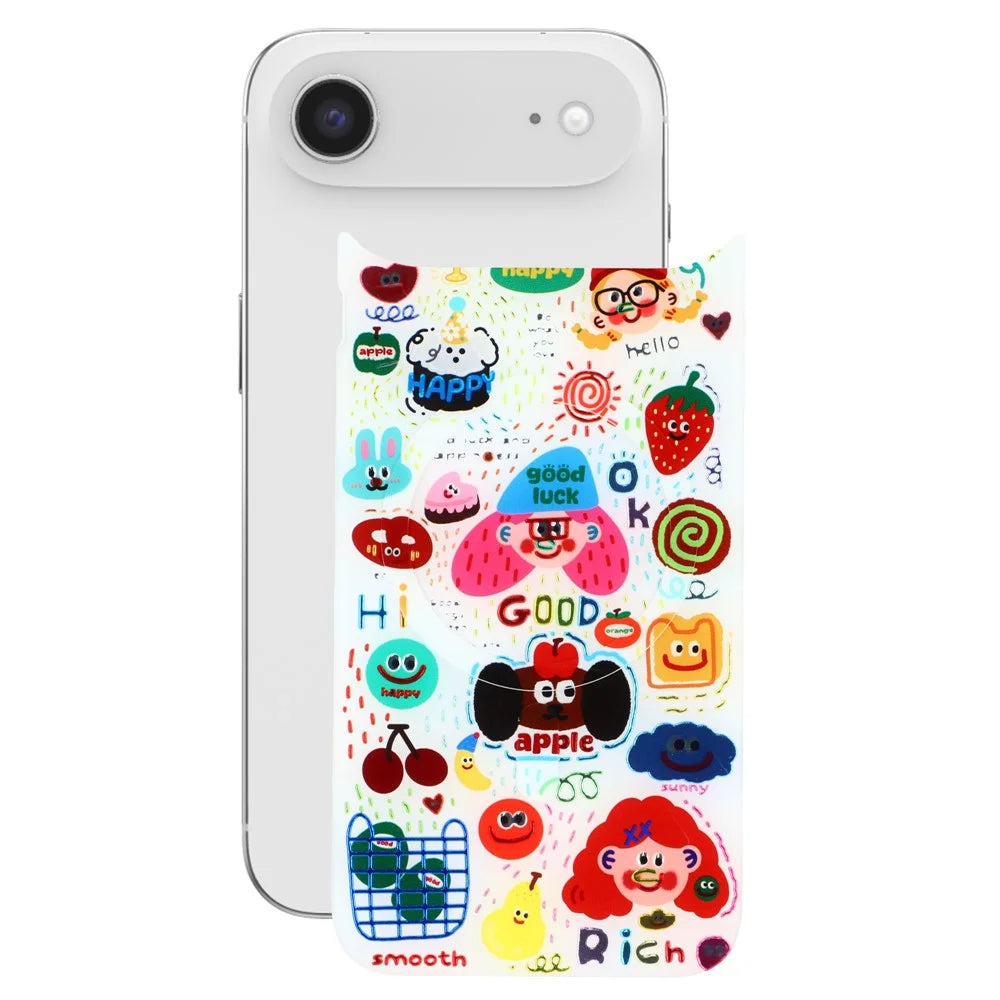 For iPhone Air Magnetic Back Plates Pattern Printed Quick Change Backplate (Backplate Only) - Cartoon Elements - 1