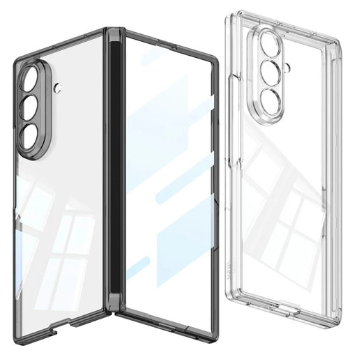 GKK For Samsung Galaxy Z Fold7 5G Case Magnetic Hinge Clear PC Phone Cover with Tempered Glass Screen Film - Transparent - 2
