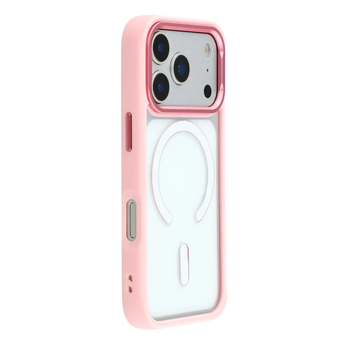 For iPhone 17 Pro Max Clear Phone Case Compatible with MagSafe PC TPU Back Cover (Phone Case Only) - Pink - 1