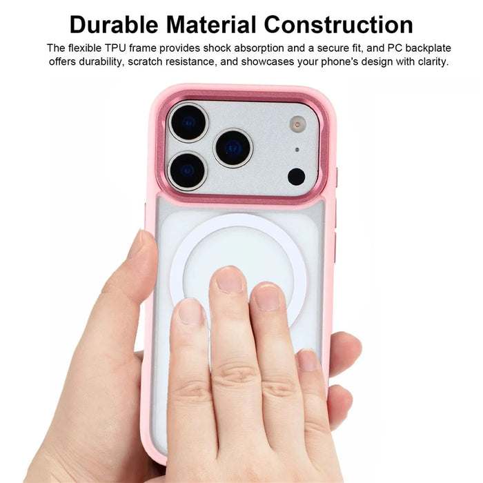 For iPhone 17 Pro Max Clear Phone Case Compatible with MagSafe PC TPU Back Cover (Phone Case Only) - Pink - 6
