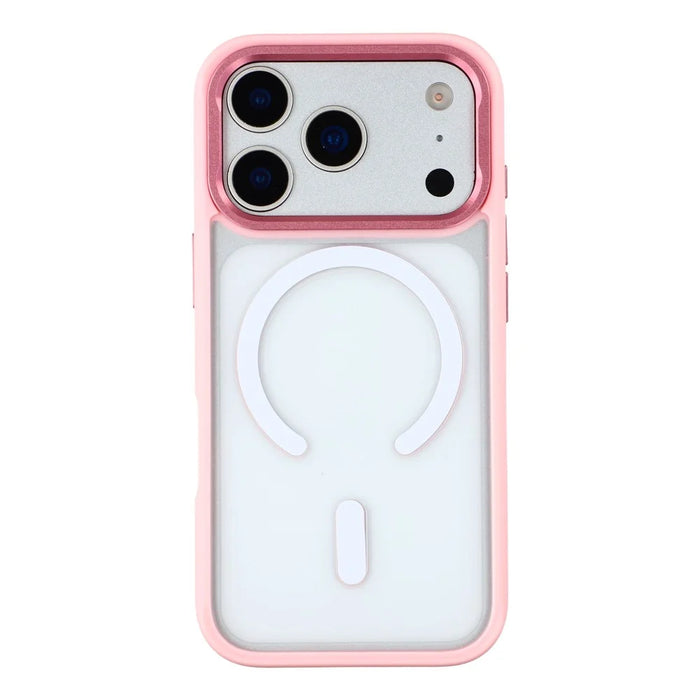 For iPhone 17 Pro Clear Phone Case Compatible with MagSafe PC TPU Back Cover (Phone Case Only) - Pink - 3