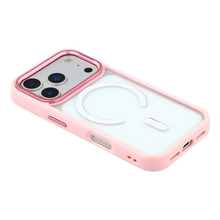 For iPhone 17 Pro Clear Phone Case Compatible with MagSafe PC TPU Back Cover (Phone Case Only) - Pink - 4
