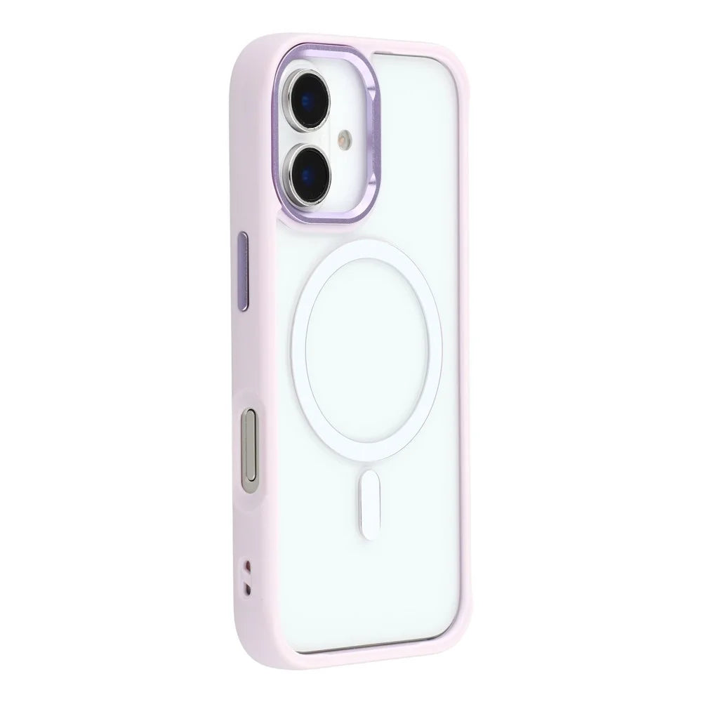For iPhone 17 Clear Phone Case Compatible with MagSafe PC TPU Back Cover (Phone Case Only) - Purple - 1
