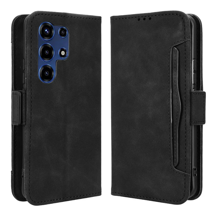 For itel Super 26 Ultra Leather Case Phone Wallet Cover with Multiple Card Slots - Black - 1