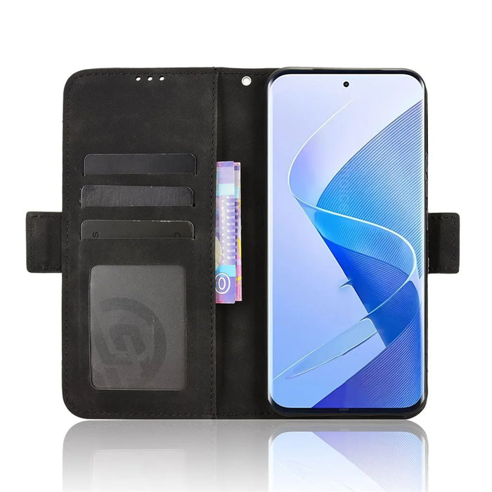 For itel Super 26 Ultra Leather Case Phone Wallet Cover with Multiple Card Slots - Black - 3
