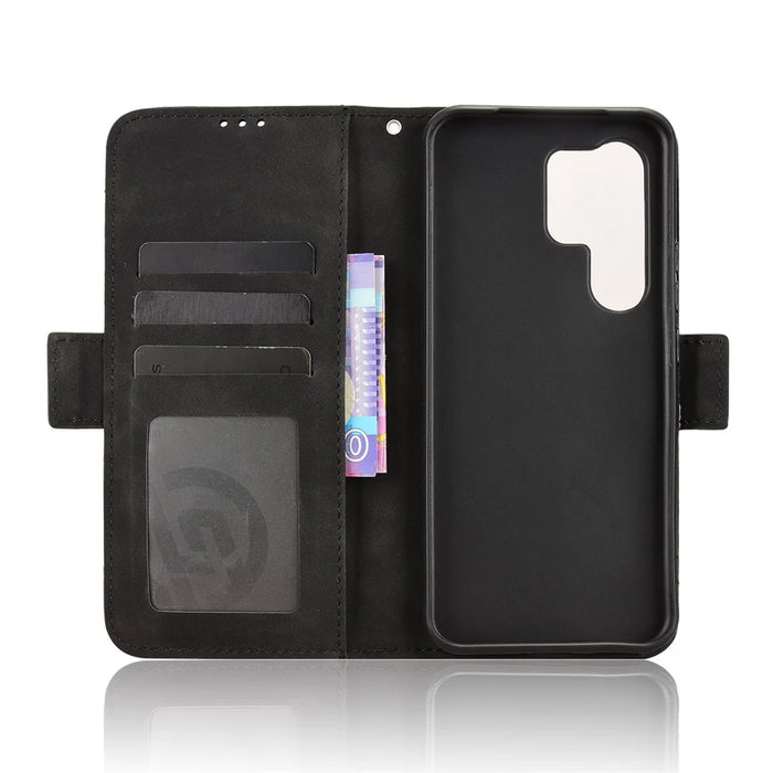 For itel Super 26 Ultra Leather Case Phone Wallet Cover with Multiple Card Slots - Black - 5