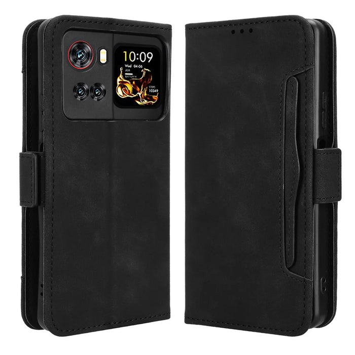 For Cubot X100 Leather Case Phone Wallet Cover with Multiple Card Slots - Black - 1