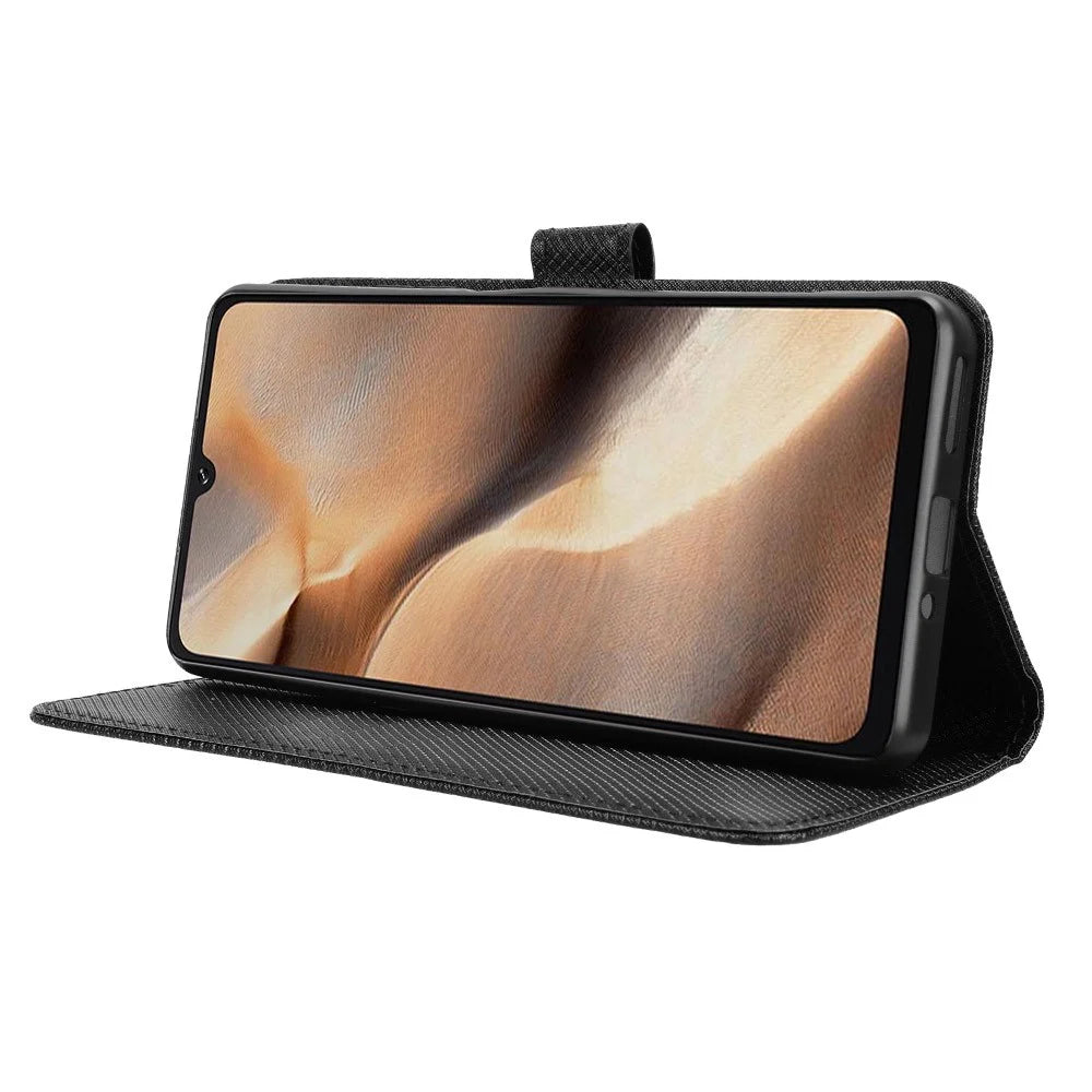 For Cubot X100 Leather Wallet Case with Strap Diamond Texture Phone Cover - Black - 3