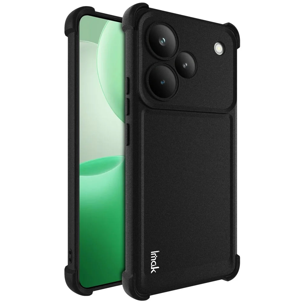 IMAK For Realme P4 Pro 5G Case TPU Phone Cover Airbag Shockproof Protection - Matte Black - 1