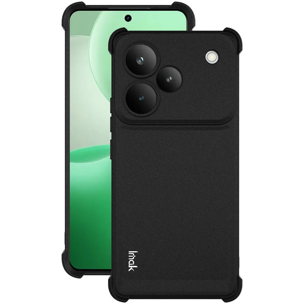 IMAK For Realme P4 Pro 5G Case TPU Phone Cover Airbag Shockproof Protection - Matte Black - 2
