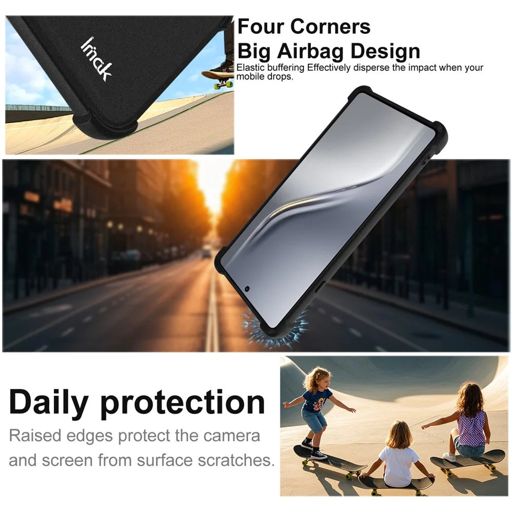 IMAK For TECNO Camon 40 4G Case TPU Phone Cover Airbag Shockproof Protection - Matte Black - 3