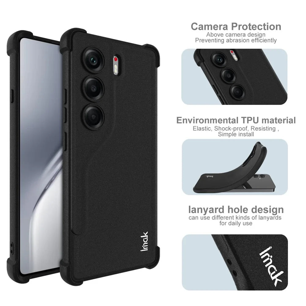 IMAK For TECNO Camon 40 4G Case TPU Phone Cover Airbag Shockproof Protection - Matte Black - 4