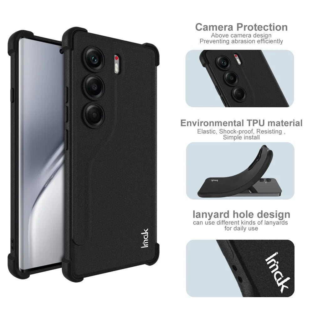 IMAK For TECNO Camon 40 Pro 4G Case TPU Phone Cover Airbag Shockproof Protection - Matte Black - 4