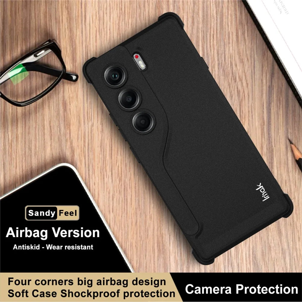 IMAK For TECNO Camon 40 Pro 4G Case TPU Phone Cover Airbag Shockproof Protection - Matte Black - 6