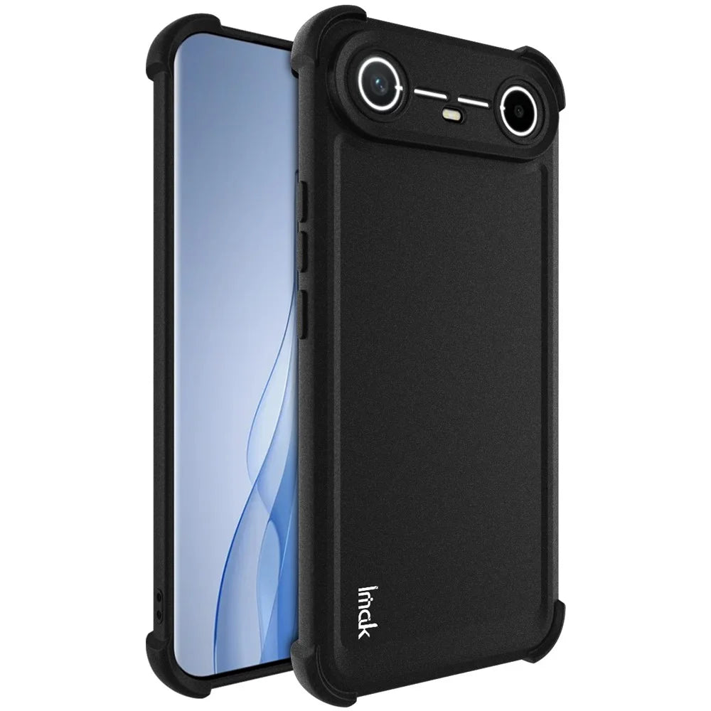 IMAK For TECNO Spark Slim 4G / Pova Slim 5G Case TPU Phone Cover Airbag Shockproof Protection - Matte Black - 1