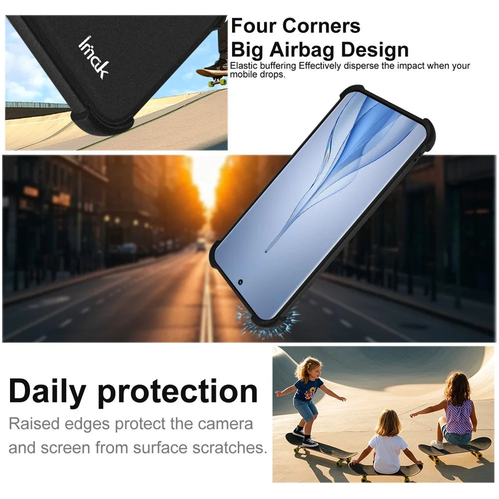 IMAK For TECNO Spark Slim 4G / Pova Slim 5G Case TPU Phone Cover Airbag Shockproof Protection - Matte Black - 3