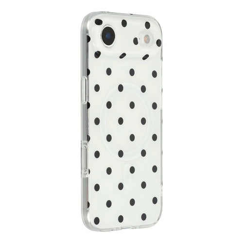 For iPhone Air Case Polka Dot Pattern TPU + PC Phone Cover Compatible with MagSafe - Black - 1