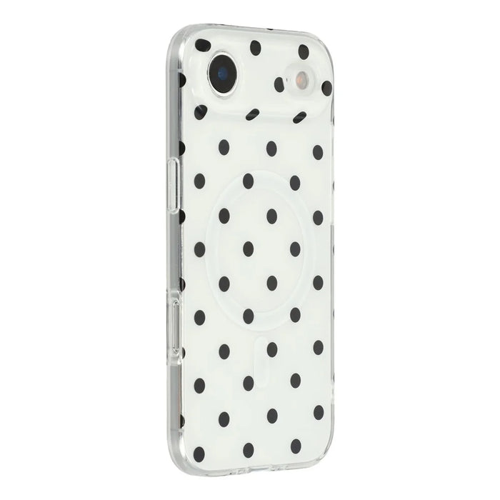 For iPhone Air Case Polka Dot Pattern TPU + PC Phone Cover Compatible with MagSafe - Black - 1
