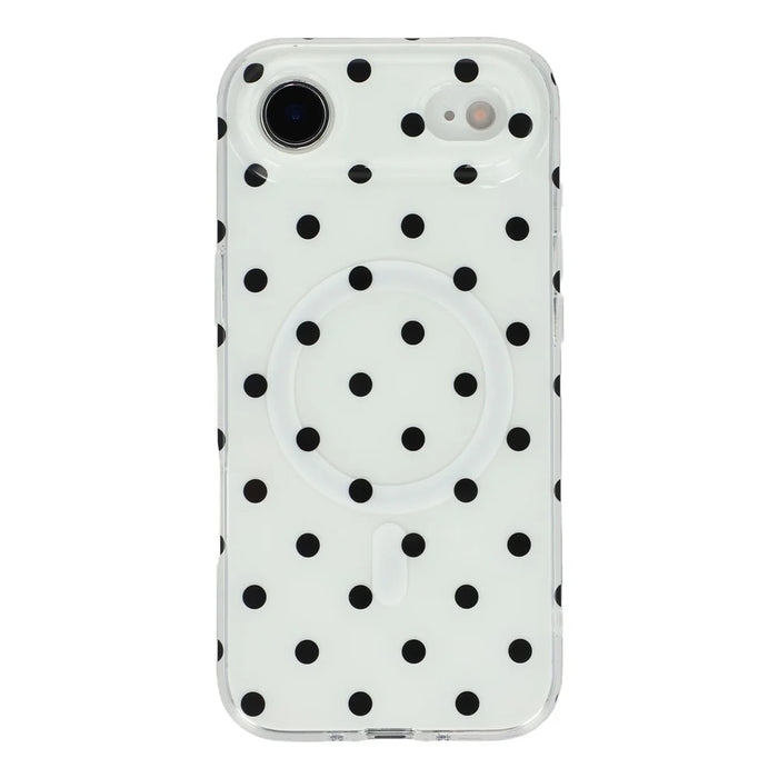 For iPhone Air Case Polka Dot Pattern TPU + PC Phone Cover Compatible with MagSafe - Black - 3