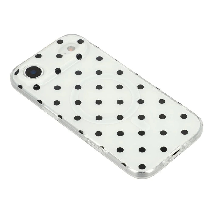 For iPhone Air Case Polka Dot Pattern TPU + PC Phone Cover Compatible with MagSafe - Black - 4