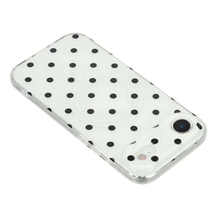 For iPhone Air Case Polka Dot Pattern TPU + PC Phone Cover Compatible with MagSafe - Black - 5