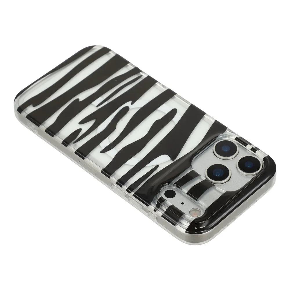 For iPhone 17 Pro Magnetic Case Hollow Leopard Print Design TPU PC Phone Back Cover - Style 6 - 5
