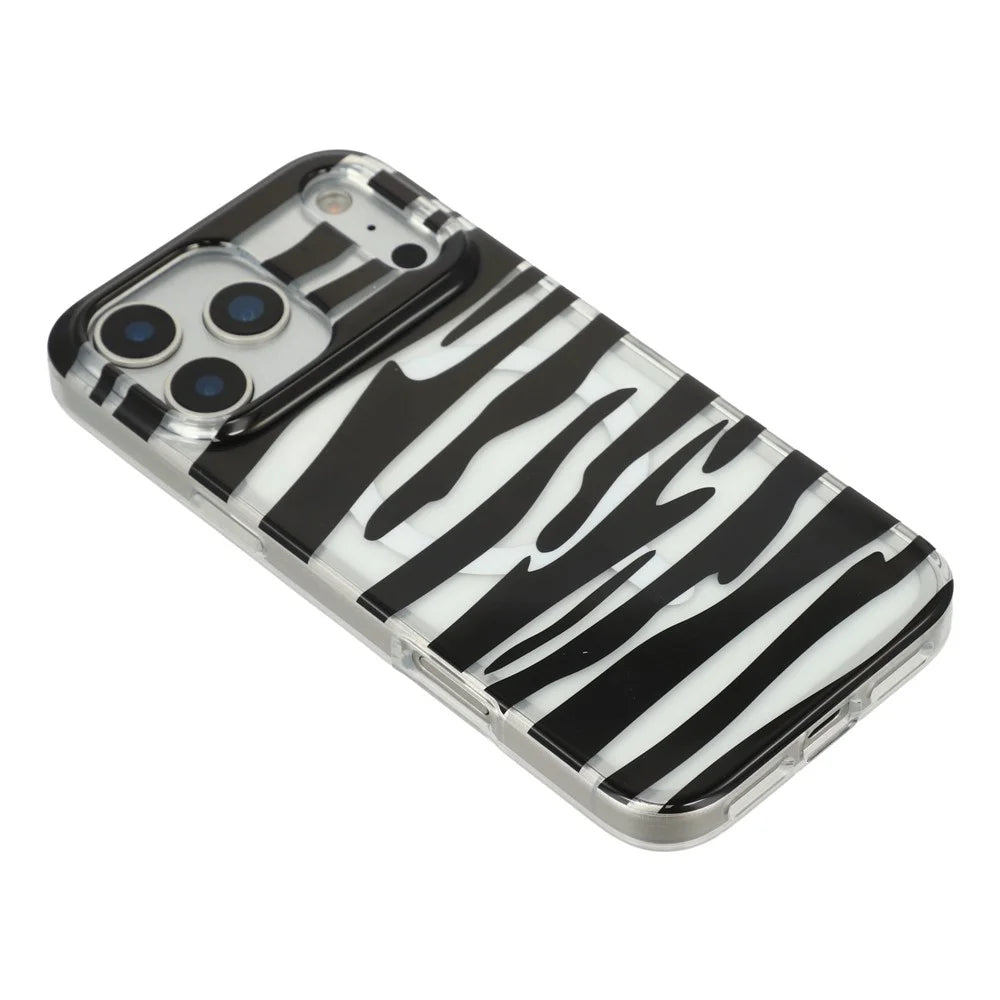 For iPhone 17 Pro Max Magnetic Case Hollow Leopard Print Design TPU PC Phone Back Cover - Style 6 - 4
