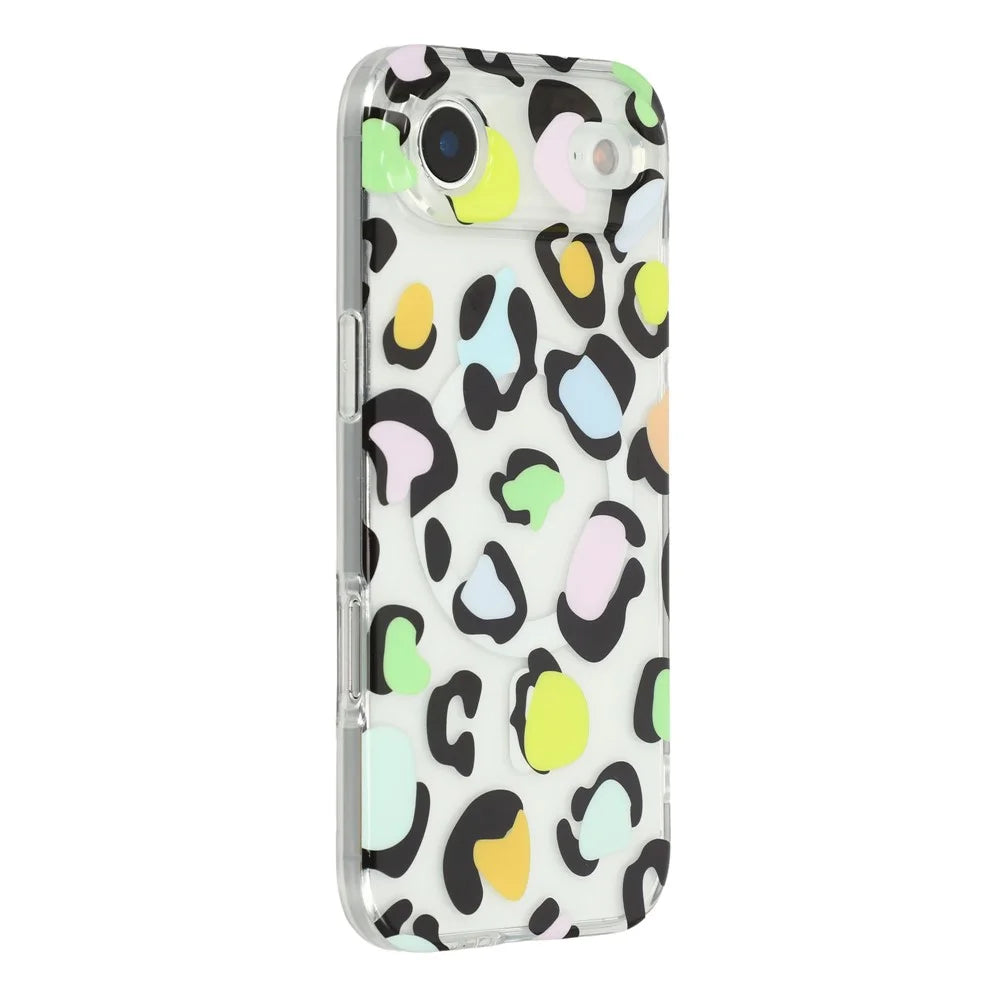 For iPhone Air Magnetic Case Hollow Leopard Print Design TPU PC Phone Back Cover - Style 1 - 1