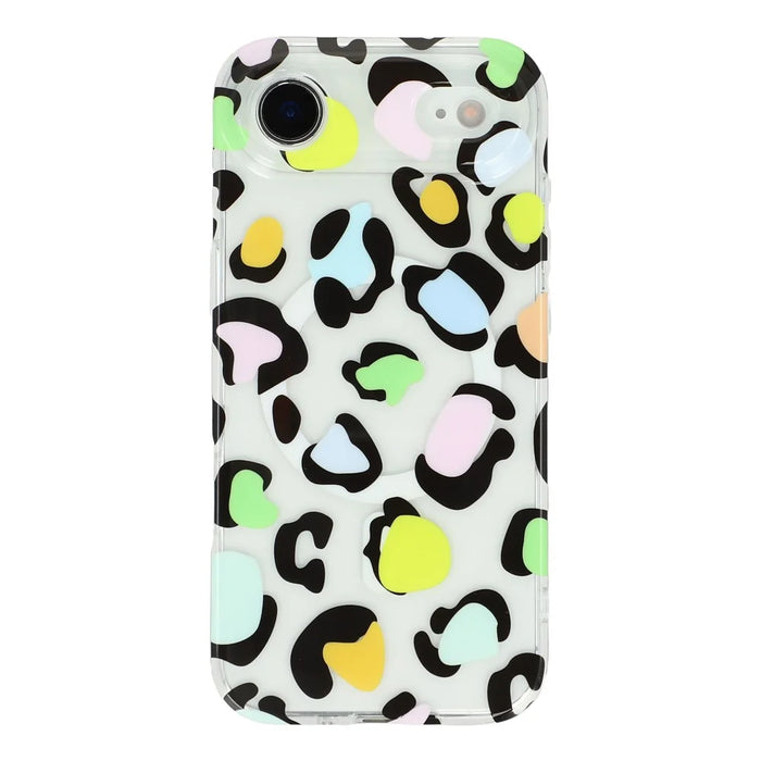 For iPhone Air Magnetic Case Hollow Leopard Print Design TPU PC Phone Back Cover - Style 1 - 3