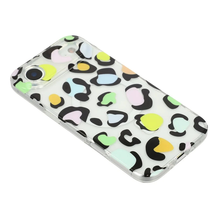 For iPhone Air Magnetic Case Hollow Leopard Print Design TPU PC Phone Back Cover - Style 1 - 4