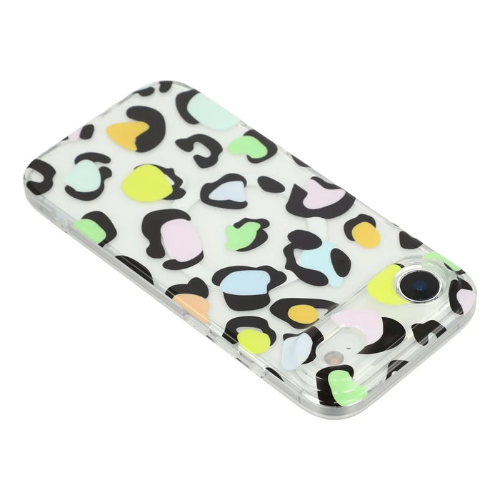 For iPhone Air Magnetic Case Hollow Leopard Print Design TPU PC Phone Back Cover - Style 1 - 5