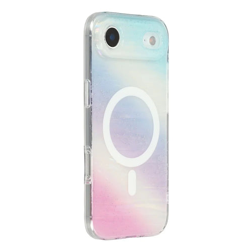 For iPhone Air Case Shimmering Starry Stripe Pattern TPU + PC Phone Cover Compatible with MagSafe - Multi-color - 1