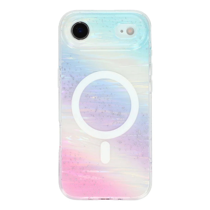 For iPhone Air Case Shimmering Starry Stripe Pattern TPU + PC Phone Cover Compatible with MagSafe - Multi-color - 3