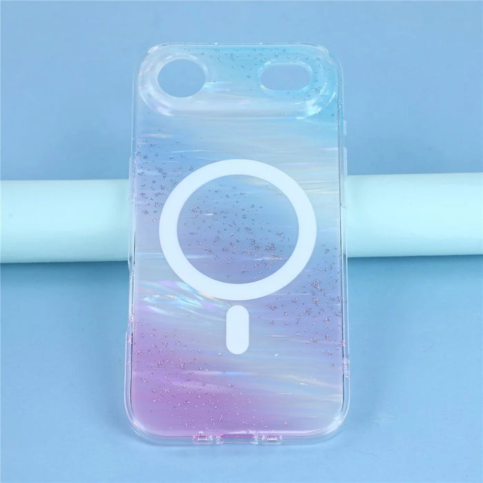 For iPhone Air Case Shimmering Starry Stripe Pattern TPU + PC Phone Cover Compatible with MagSafe - Multi-color - 6