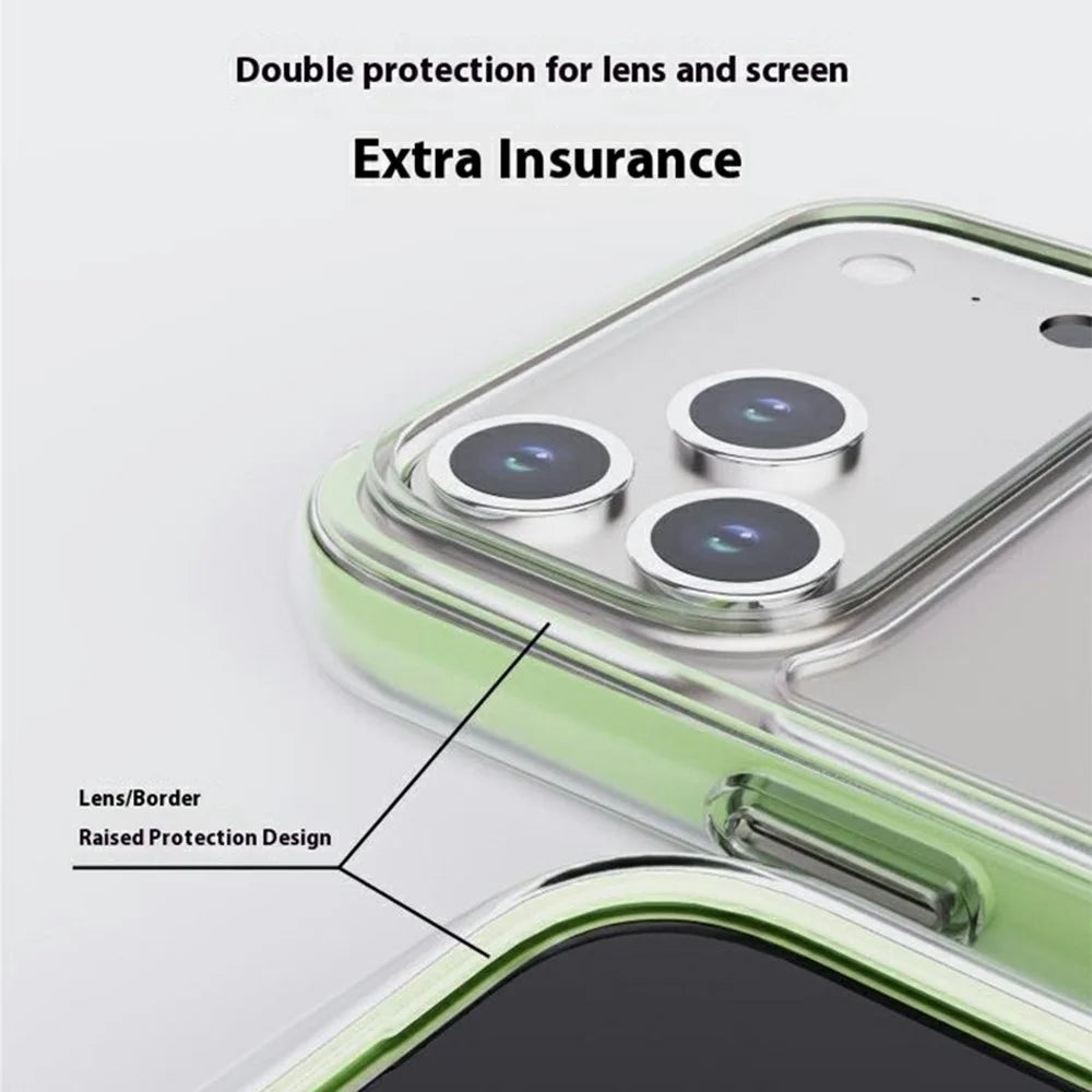 For iPhone 17 Pro Case Compatible with MagSafe Air Cushion Anti Drop TPU Phone Back Cover - White - 7