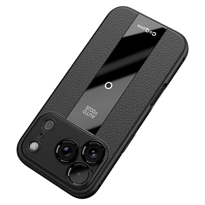Q.COO For iPhone 17 Pro Case Shockproof PU + TPU + Acrylic Phone Cover - Black - 1